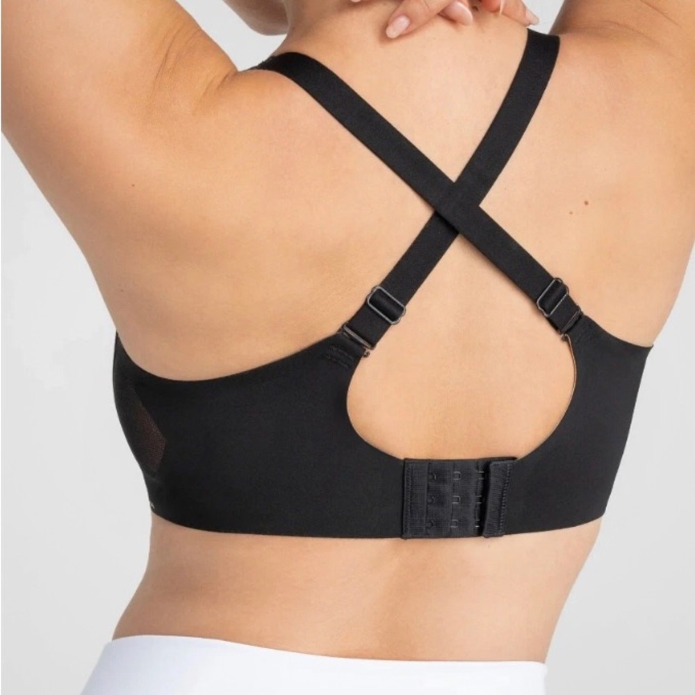 HONEYLOVE: Wireless Cross-Back Comfort Bra - Black -XS+